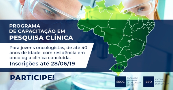 Jovens Oncologistas j&aacute; podem se inscrever no Programa de Capacita&ccedil;&atilde;o em Pesquisa Cl&iacute;nica da SBOC