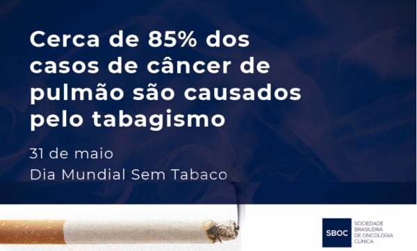 Dia Mundial sem Tabaco: cerca de 85% dos casos de c&acirc;ncer de pulm&atilde;o s&atilde;o causados pelo tabagismo
